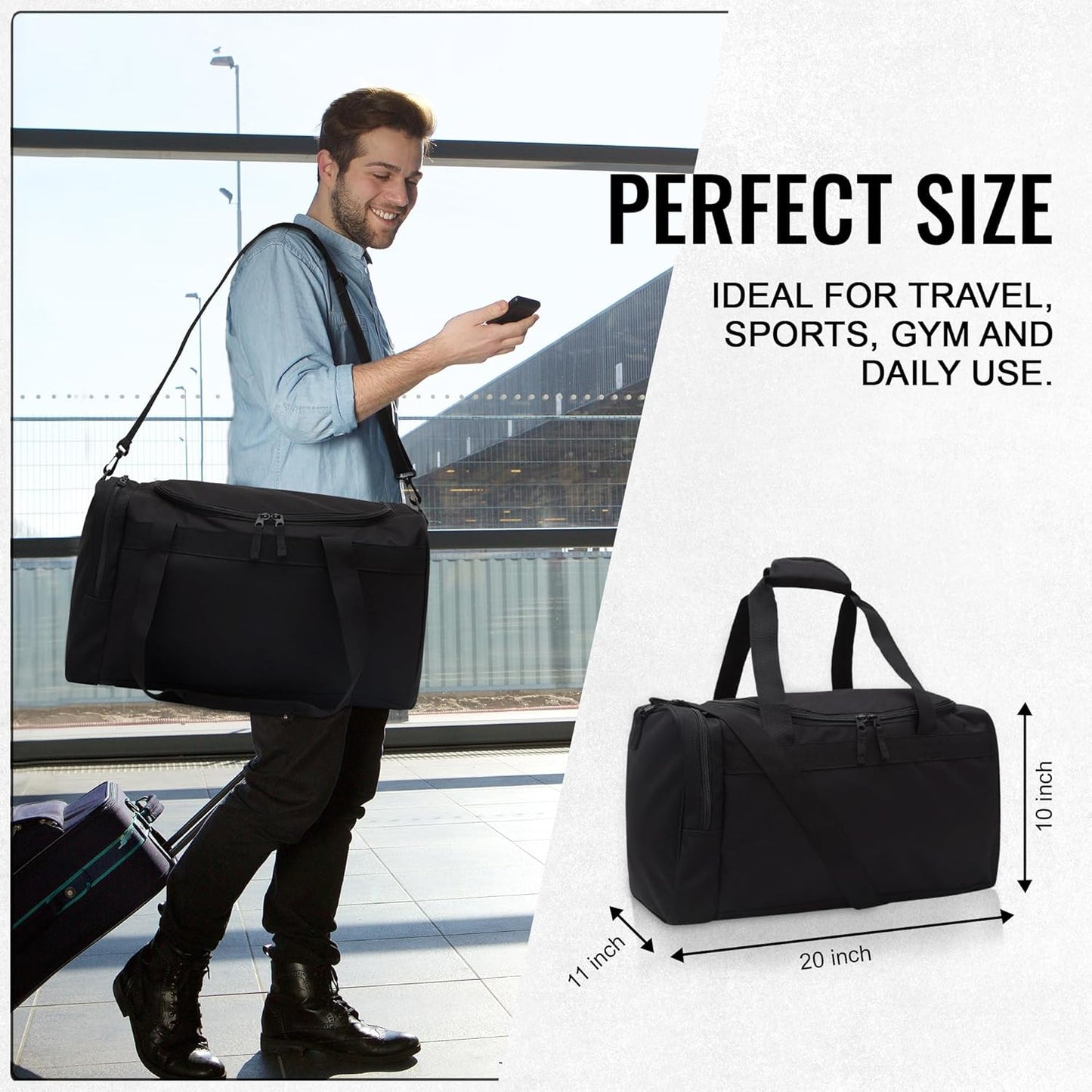 Heavy Duty Multi Pocket Durable Sports Gym Equipment Travel Duffel Bag